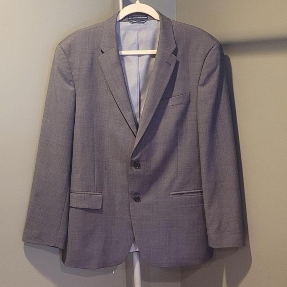 Tommy Hilfiger 100% Worsted Wool Double Vent Blazer, Men's Size 42R, Gray